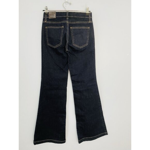 NWT Gap 1969 Womens 25S Authentic Flare Jeans Dark Wash Mid Rise Stretch - Picture 2 of 10